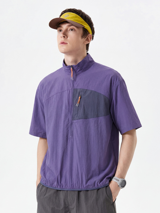 IronRidge - UPF50+ Lightweight Half-Zip Stand Collar Quick-Dry T-Shirt