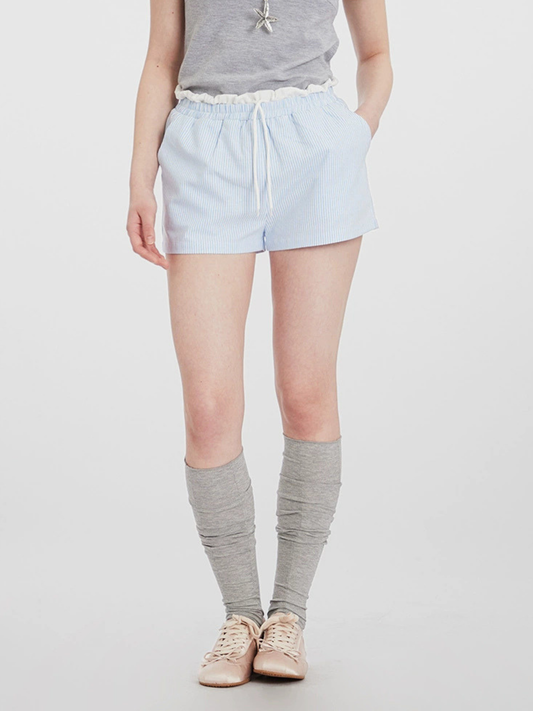 SkyLight - Women's Striped Double-Waist Casual Shorts