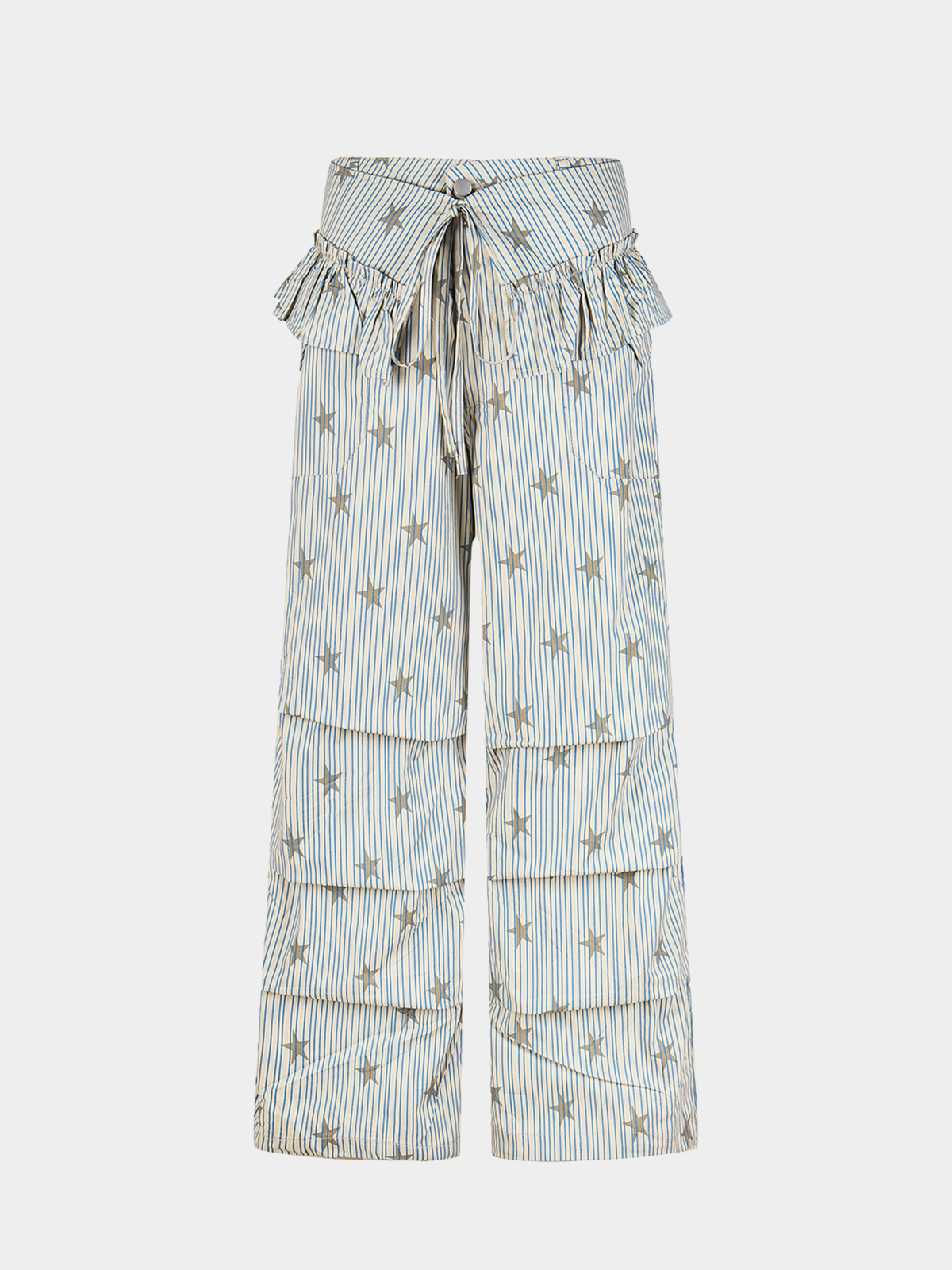 Ashflow - Women's Striped Star Print Cargo Pants