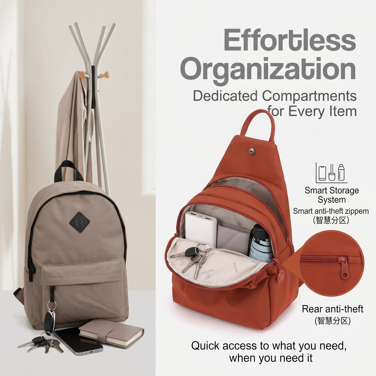 Multi-Way Convertible Backpack Sling Bag - Water-Resistant & iPad Friendly